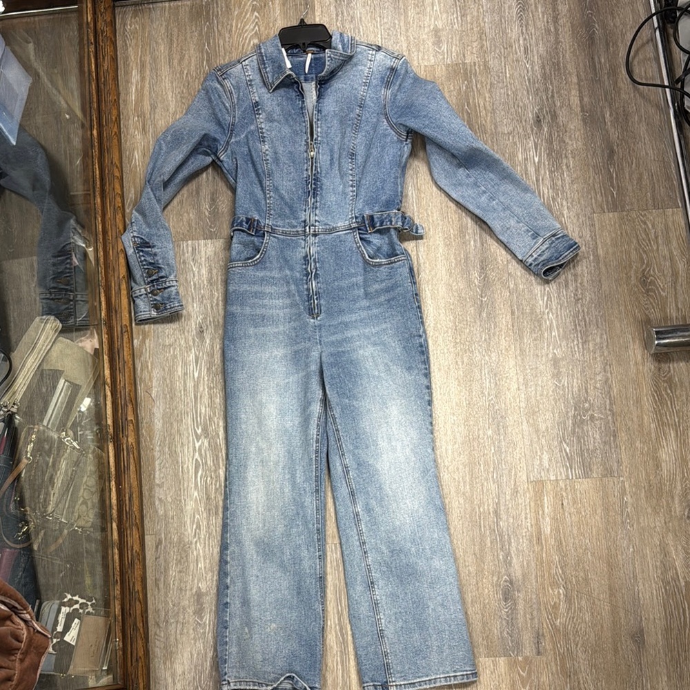 Free People Denim Jumpsuit